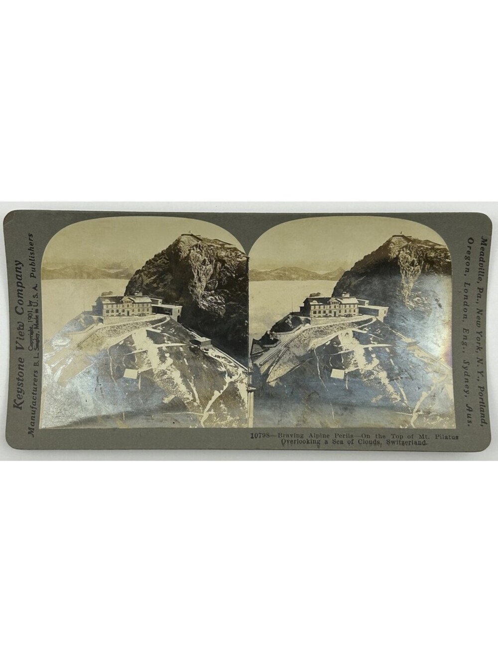 1901 Keystone Stereoview 10798 Mt Pilatus Kulm Switzerland Antique Card      L-6